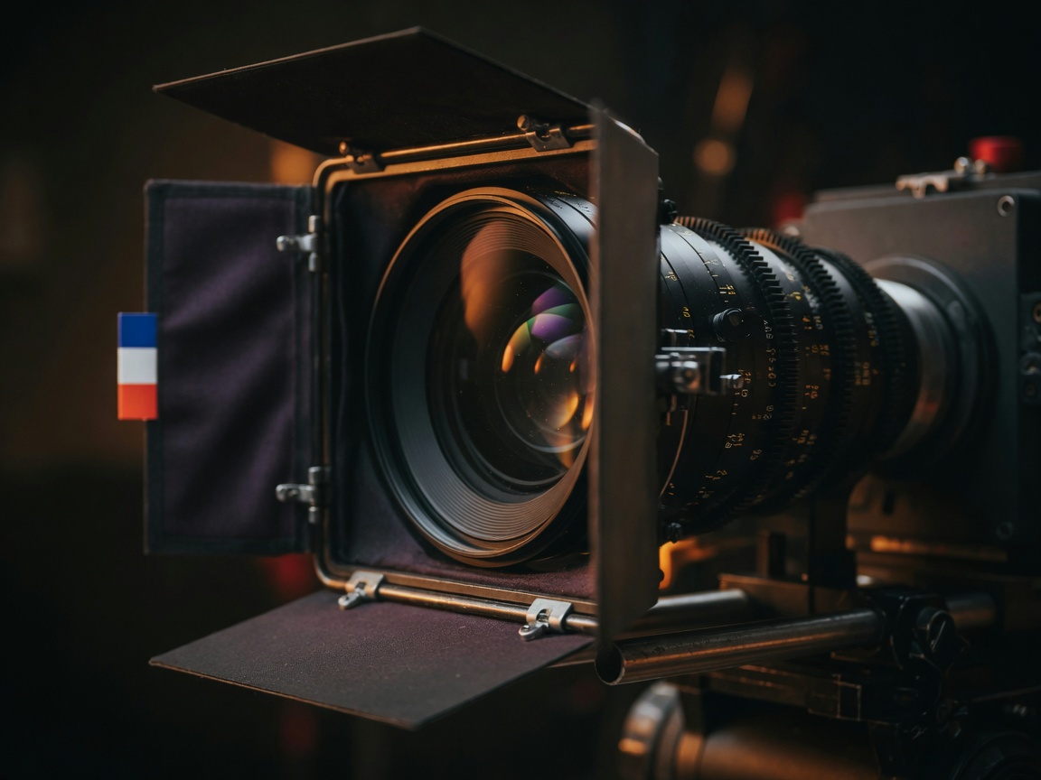 Cinema lens with barn doors.